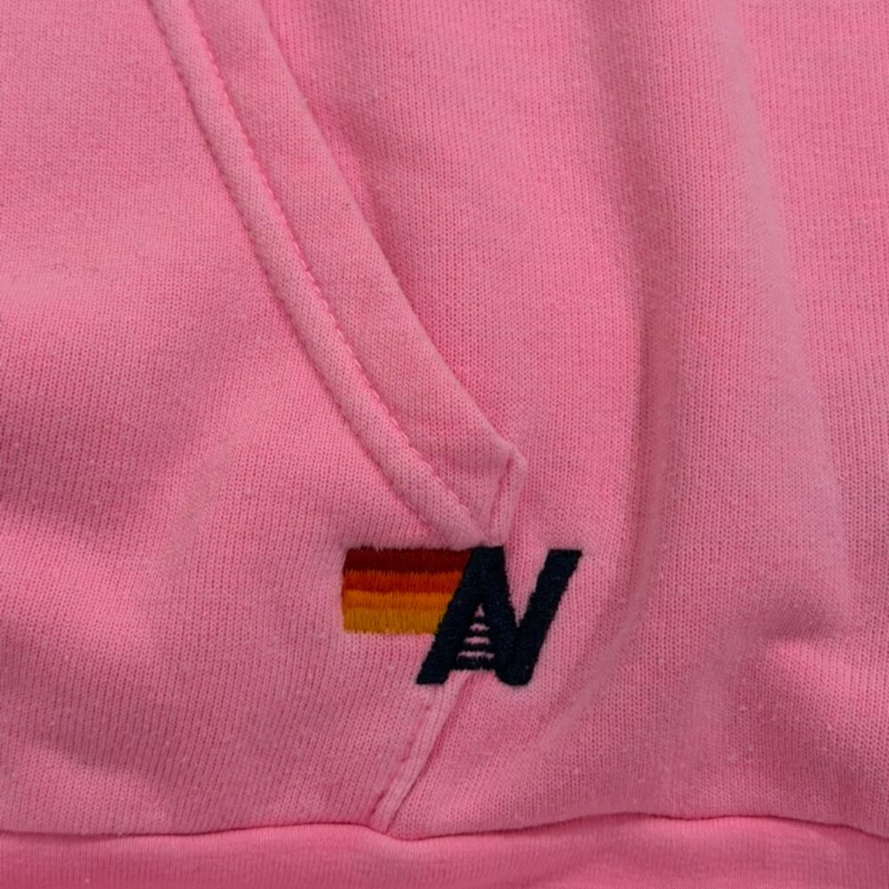 Aviator Nation Pink Hoodie with Rainbow Logo - Picture 3 of 7
